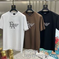 人気 ランキング 半袖Tシャツ アルマーニブランド コピー 販売 2024最新入荷 3色可選 通気性に優れた