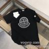 最安値に挑戦 モンクレール MONCLER ブランド コピー 販売 涼しい カジュアル 春 夏 薄手 Tシャツ 半袖Tシャツ 2色可選 2024お買い得限定セール