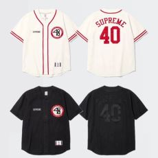 高級感ある SUPREME SS25 40 Acres Twill Baseball Jersey SUPNXZ050 半袖Tシャツ HOT大人気 シュプリームブランド 偽物 通販 野球Tシャツ 2色可選